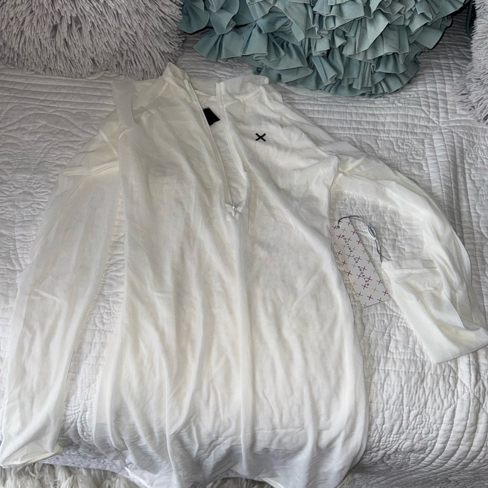 White Long Sleeve Cover Up